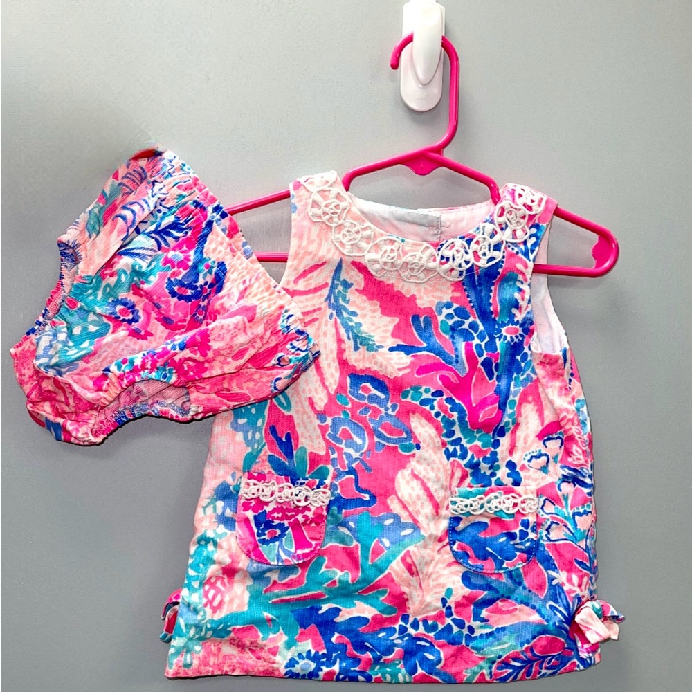 Lilly Pulitzer Pink and Blue Baby Dress
